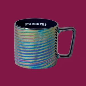 Starbucks Luster Swirl Blue Mirrored Mug 12oz 2020 Xmas
